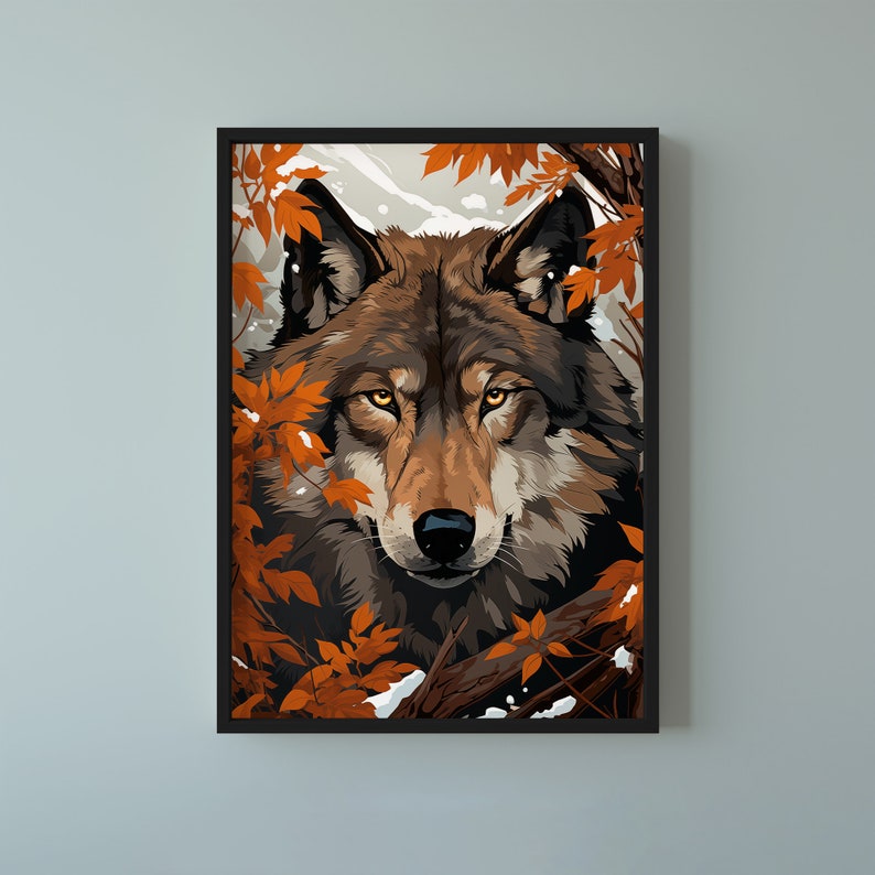 Wolf Art Print, Wolf Printable File, Animal Portrait, Wildlife Poster ...