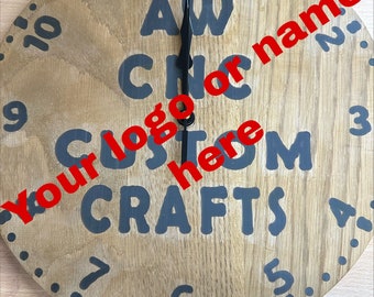 Personalised hand made wooden clock