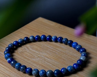 Lapis Lazuli Armband, echtes Lapis Lazuli Perlen Armband, 6mm echtes, Geschenk für einen geliebten Menschen, made in Germany