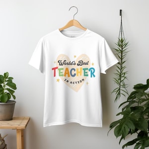Teacher Appreciation Unisex T-shirt, World&#39;s Best Teacher Gift, School Staff Tee, Educator Shirt, Thank you Teacher Present