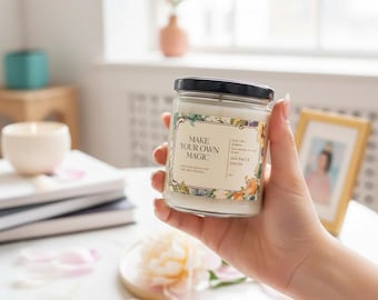 Sojakerze, machen Sie Ihre eigene Magie, Meersalz und Orchidee, handgegossen, entspannende Aromatherapie, Wohnkultur