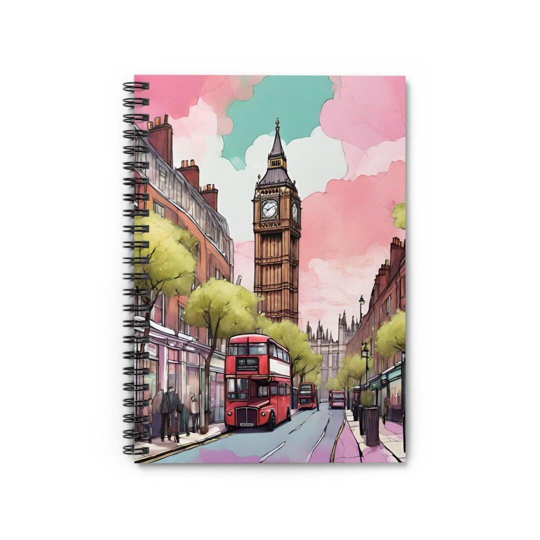 London Travel Spiral Notebook - Ruled Line Journal, Bigger Notebook ...
