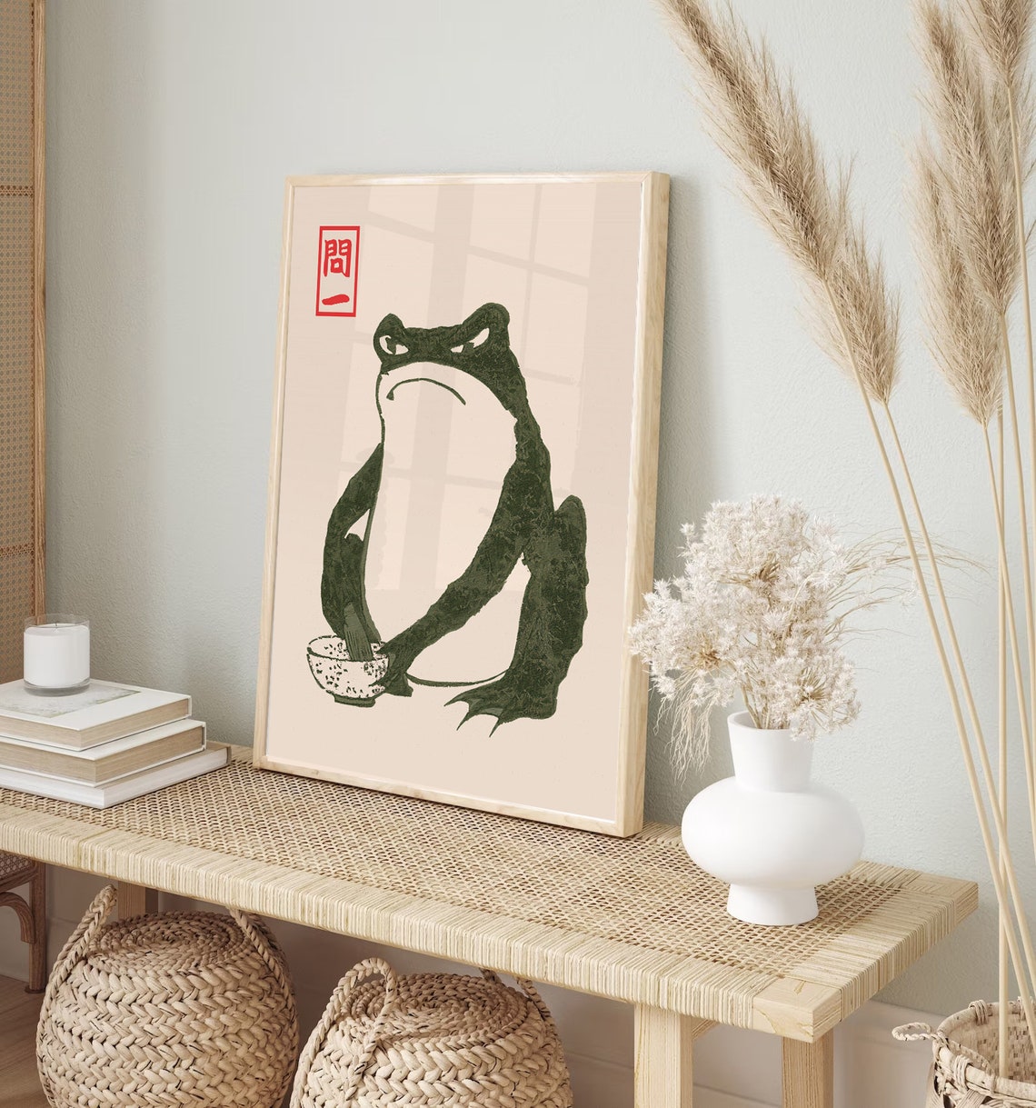 Japanese Matsumoto Hoji Frog Set of 24, Vintage Frog Woodblock Poster ...
