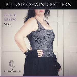 Plus Size Steampunk Corset Sewing Pattern | Gothic Vest (PDF Pattern)