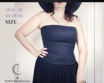 Modello di cucito per corsetto con stecche / Costume rinascimentale taglie forti (modello PDF)