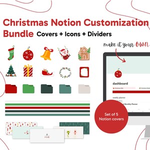 Notion Icons for Notion Template Christmas Notion Customization Bundle
