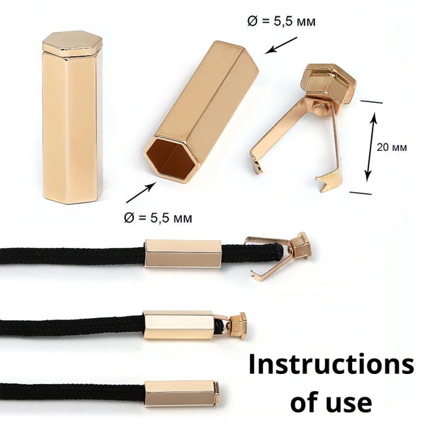 Paquet de 10 (dix) embouts métalliques d’extrémités de cordon en acier inoxydable, embouts d’extrémité de cordon, pour embouts d’extrémité de sweat à capuche