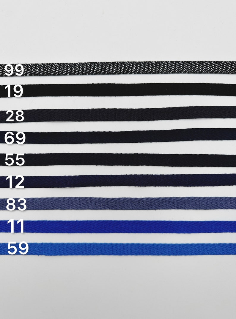 3/8in 10mm 100 Cotton Twill Tape by the Meter Herringbone bing