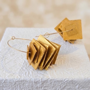 Minimalistische Ohrringe, Statement Moderner Stil handgemachter Papierschmuck, Geschenk zum 30
