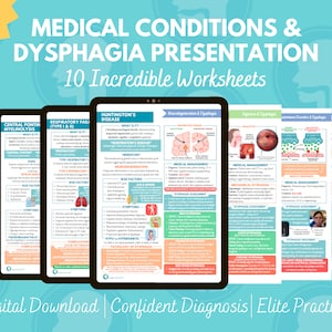 Logopedie voor volwassenen Medische aandoeningen en dysfagie (deel 1), Medische SLP-student, Neuro-SLP's, SLT, Digitale download pdf, Spraakpathologie