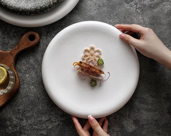 PT101 | Elegant handcrafted ceramic plates, Ceramic Minimalist Plates for a Modern Kitchen