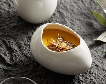 PT108| Chubby Ceramic Dinner bowl for Luxury Dining Experiences Restaurant Plate,Stylish Plates,Modern Tableware, Egg Dessert  bowl