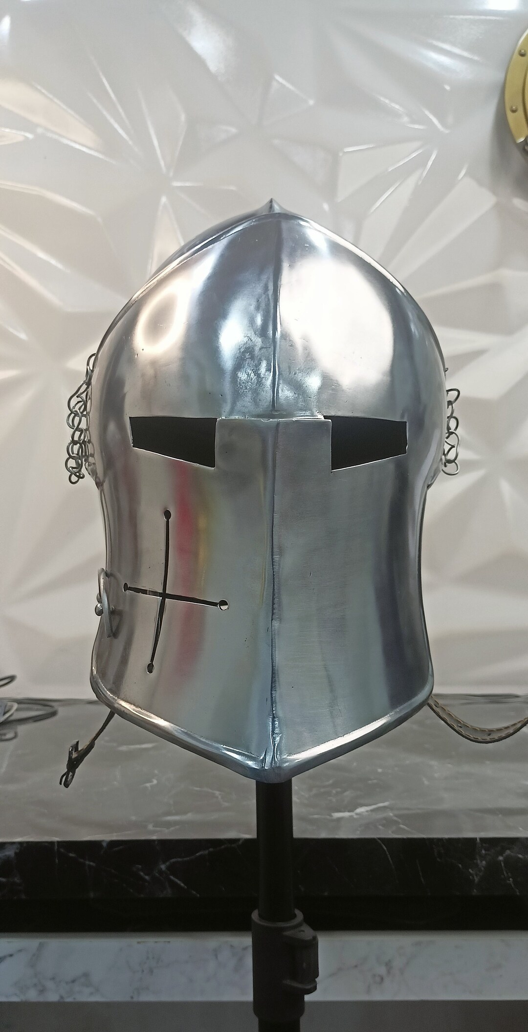 Barbute Helmet Medieval Barbute Helmet Templar Cross Etsy