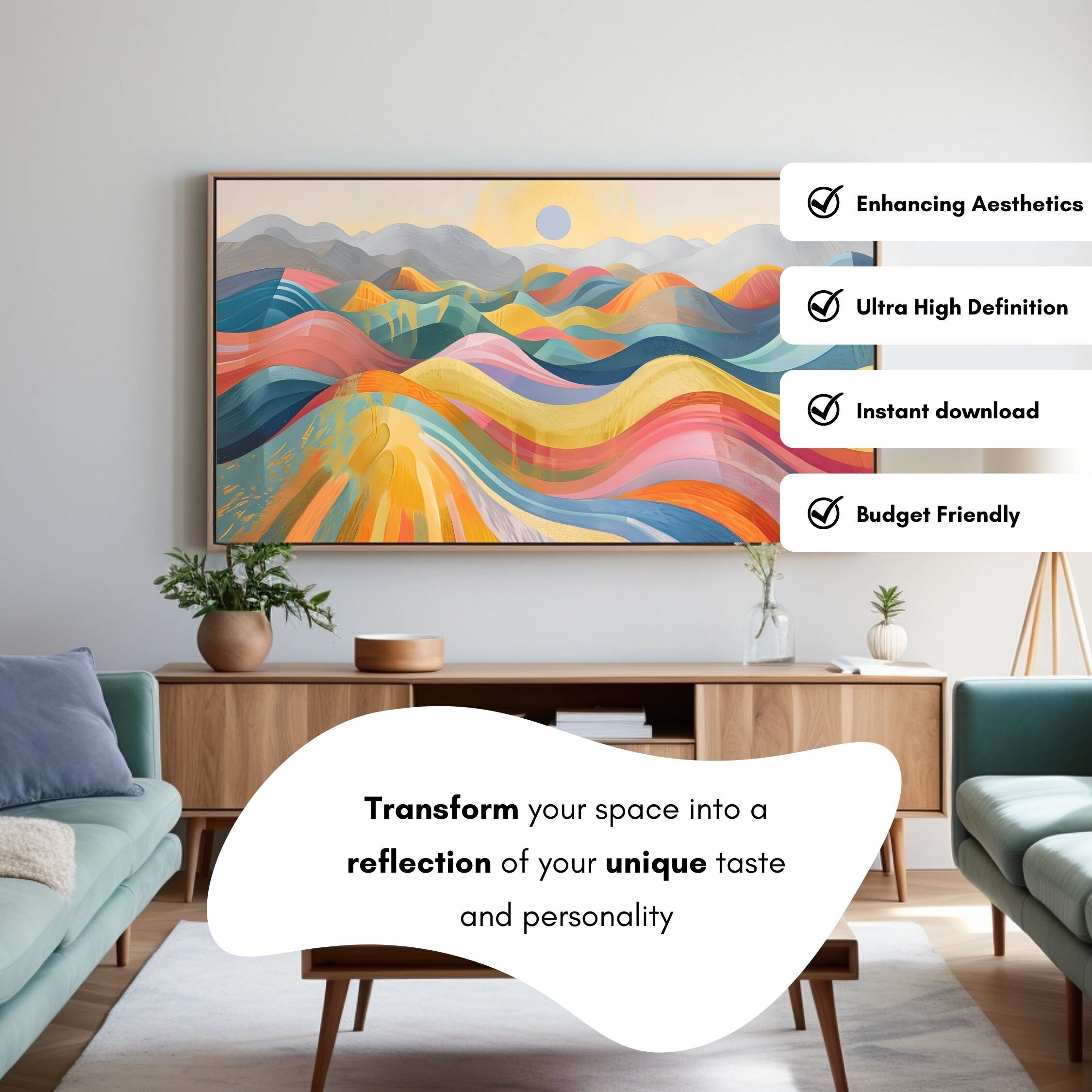 Colorful Abstract Landscape 4K Art for Samsung Frame Tv Ultra HD ...