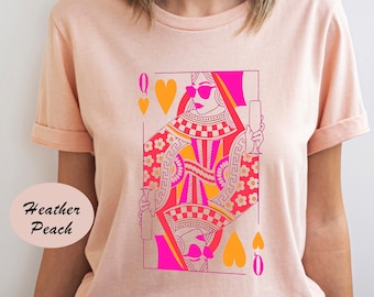 Queen of Hearts Graphic Tee, Retro Valentine Comfort Colors T-Shirt