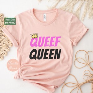 a t - shirt that says queen with a crown on it