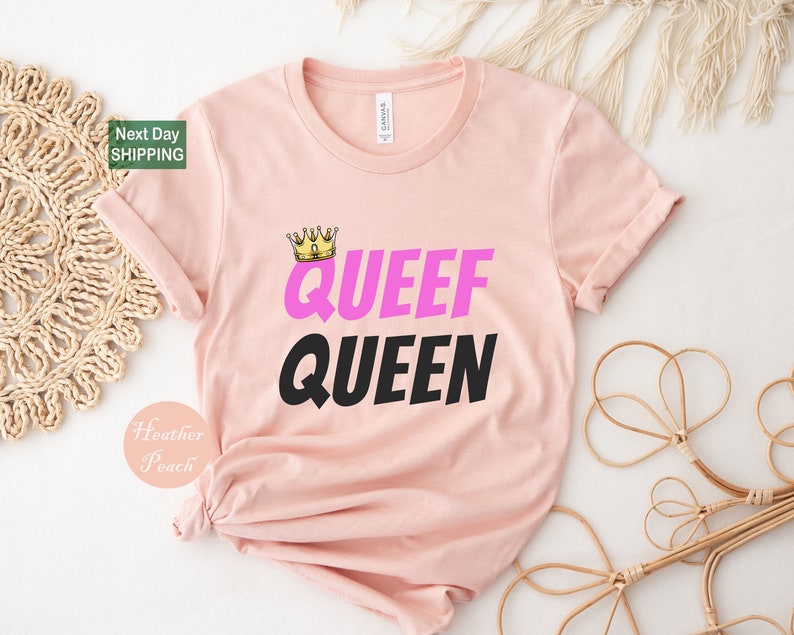a t - shirt that says queen with a crown on it