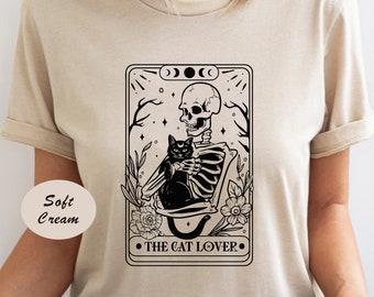 Cat Lover Skeleton Tarot Card Shirt, Cat Mom Dad Tee