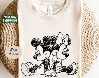 Vintage Mickey and Minnie Mouse Unisex Shirt, Retro Disney Couple Tee