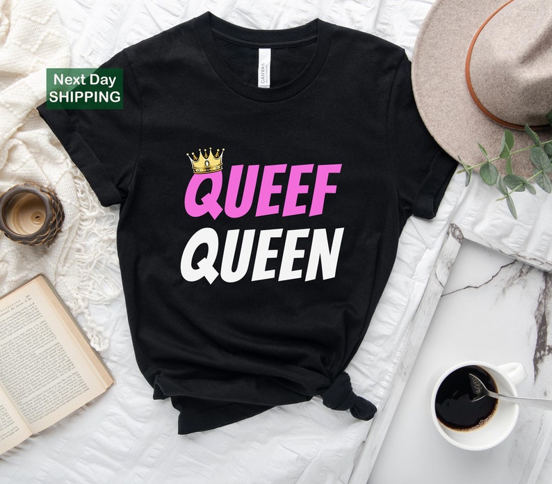 a t - shirt that says queen with a crown on it