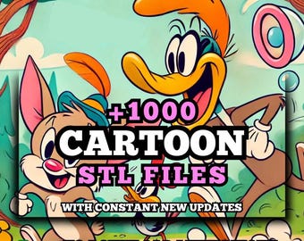 Cartoon STL Pack For 3D Printing: +1000 STL Files of Cartoons Characters & Elements - Lifetime Google Drive Access