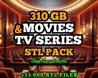 Pack STL de films et séries TV pour impression 3D : +13 000 fichiers STL de personnages de films et d'émissions de télévision - 310 Go d'accès à vie à Google Drive