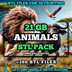 3D 印刷用動物 STL パック: 3D プリンター用動物モデルの STL ファイル 300 個以上 - 21 GB の Google ドライブ永久アクセス