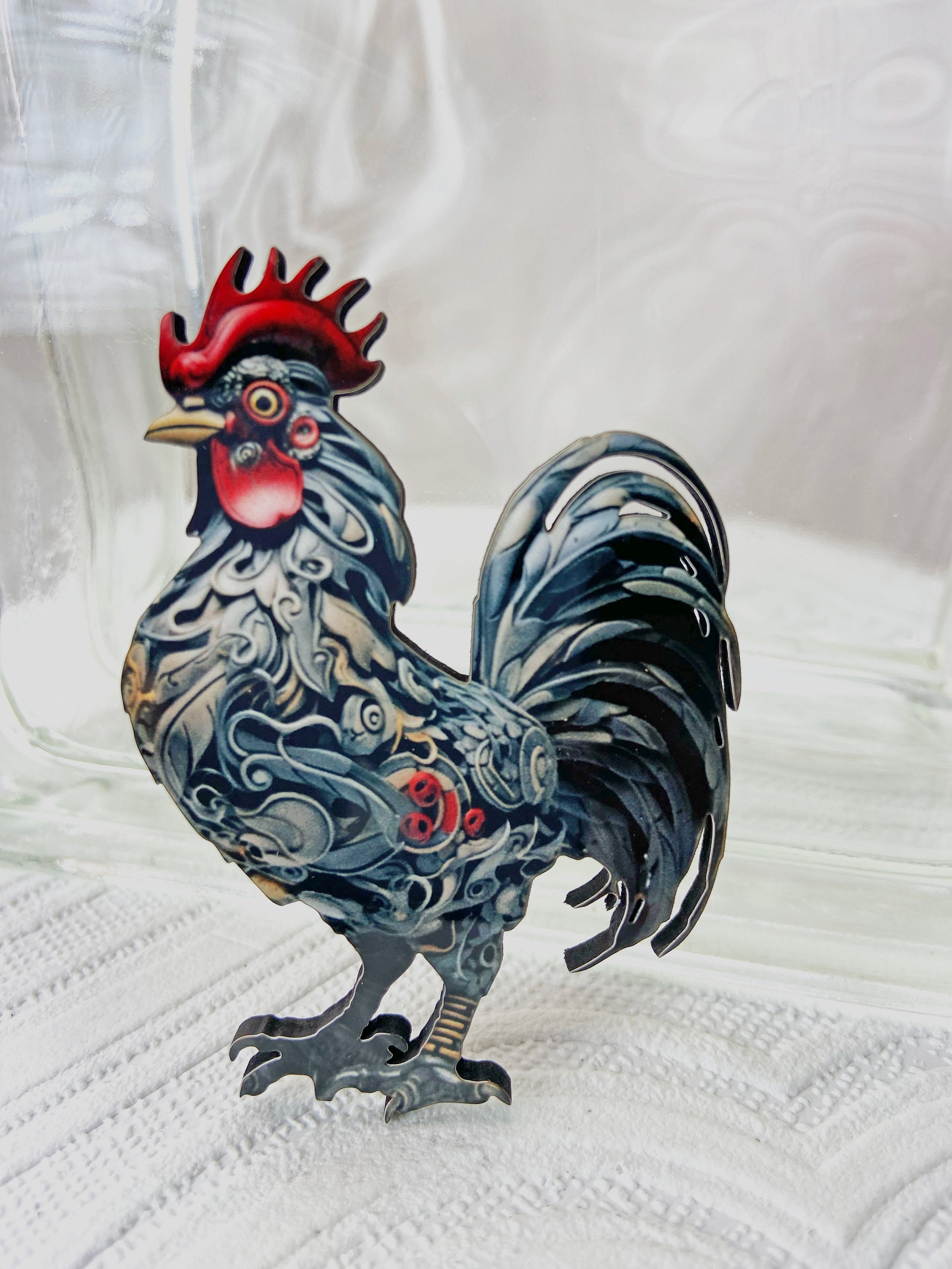 Rooster Of Awesomeness Chicken Metal 0.75" Lapel Hat Pin Tie Tack Pinback