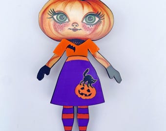 Handgemachte Kürbis Brosche, wunderliches Halloween Design