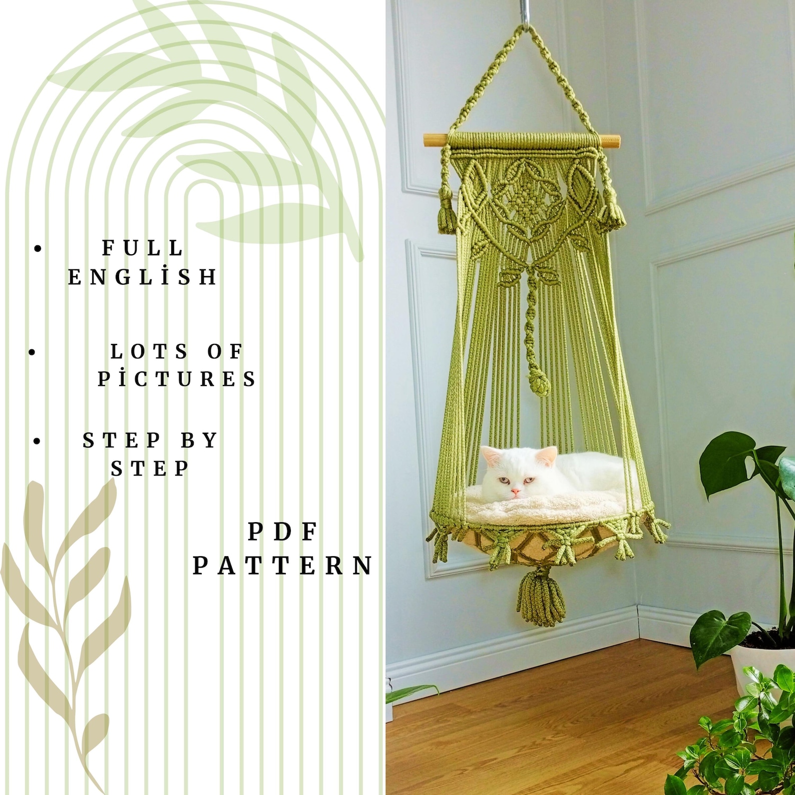 PDF Instructions for Macrame Cat Hammocks DIY Without Materials,cat ...