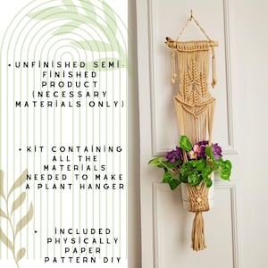 Macrame DIY Plant hanger Kit,Craft kit for adults and teens,Beginner friendly,Do it yourself written instructions,Learn to Plant Holder Kit