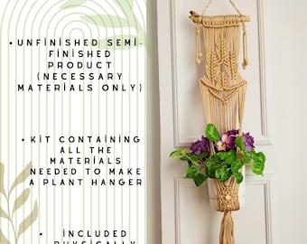 Kit de macramé colgante para plantas: manualidad para principiantes (instrucciones escritas)