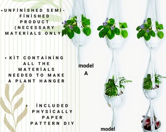Macrame Plant Hanger DIY Kit: Beginner Level with Metal Rings