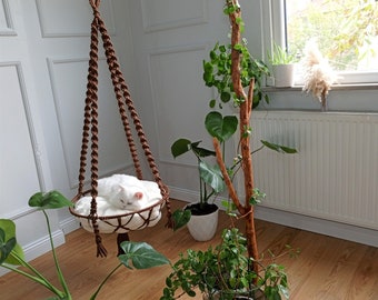 Modern Cat Furniture,XXL Cat Hammock,Hammock for Pets, Macrame Handmade Cat Hammock,Gift for Cat Lover,,Unique Pet Bed,Christmas Cat Gift