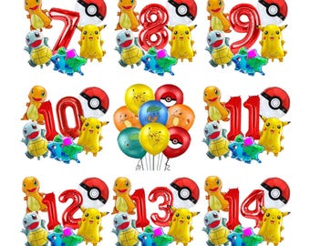 pokemon balloons picacho foil balloons kids age balloon decorations pokemon birthday party supply kit