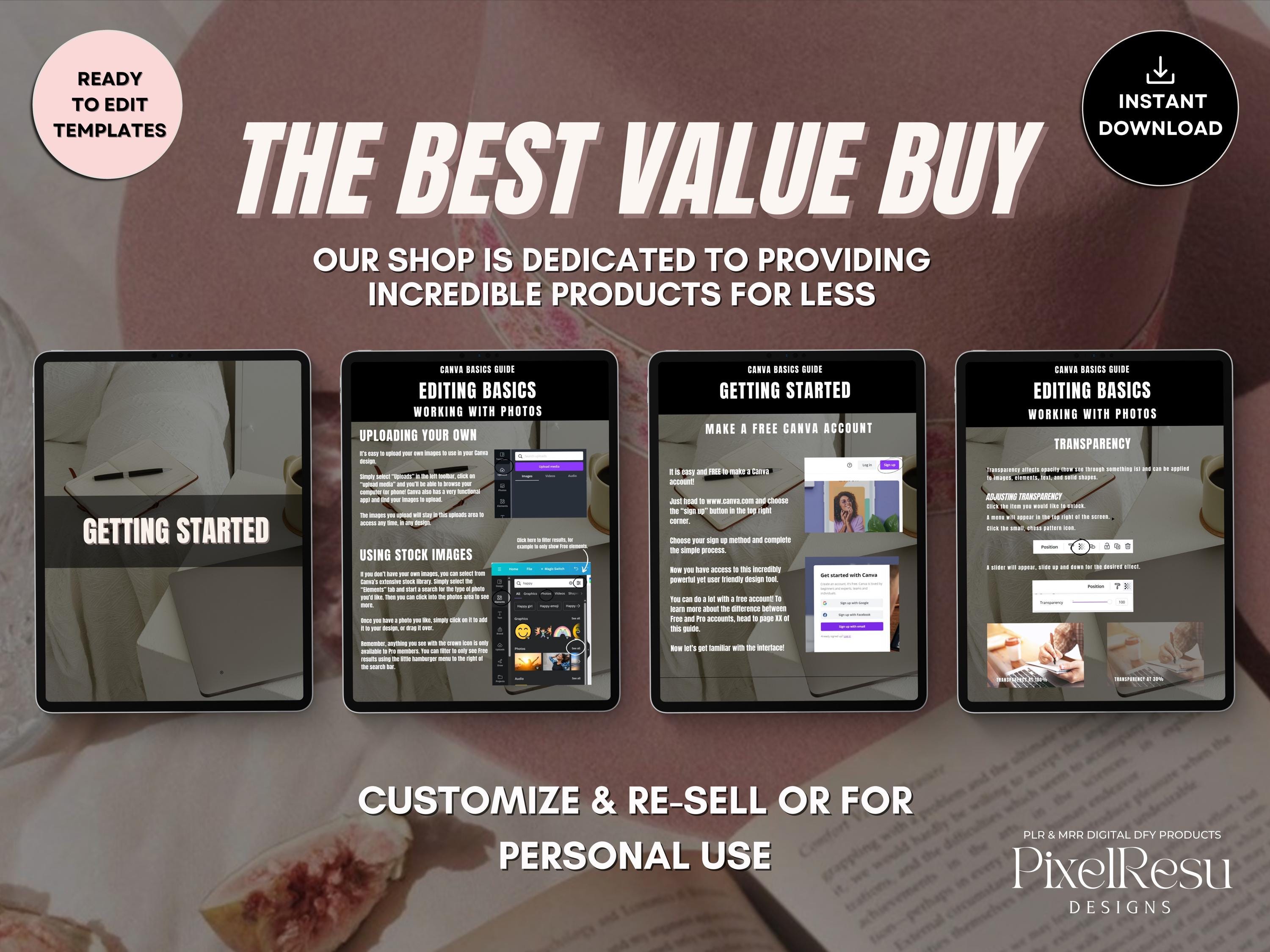 Canva Instructions Guide Template for Etsy Sellers With PLR, Digital ...