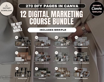 Digital Marketing Course Bundle, MRR PLR Resell Rights, Faceless Marketing Courses, Digital Business, PLR Products, How to Make Money Online