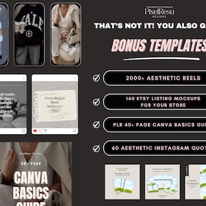7000 faceless instagram reels, Canva template, resellable content, resell rights, aesthetic stock videos, mega plr mrr bundle pack, resellable digital products, plr aesthetic reels, plr instagram posts, plr ebook, canva basics guide, canva crash course