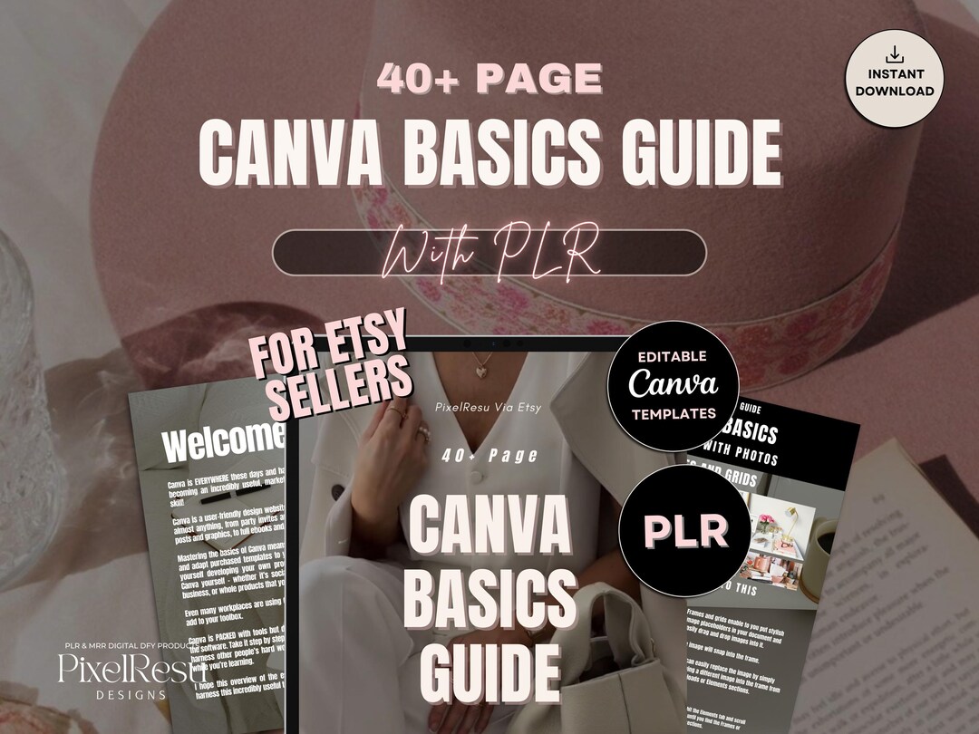 Canva Instructions Guide Template for Etsy Sellers With PLR, Digital ...