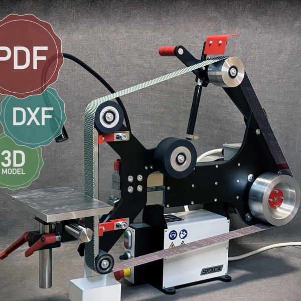 HIGH-END Belt Grinder Plans + 3D model + DXF Files (metric)