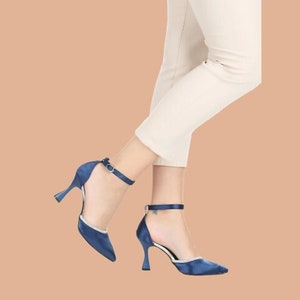 Navy and deals cream heels