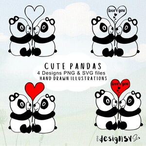 Panda PNG, Panda clipart, Kaiwaii panda, Panda amor, Amor panda, Amante de panda, Lindo panda clipart, Oso panda, día de San Valentín, Dibujo de panda.