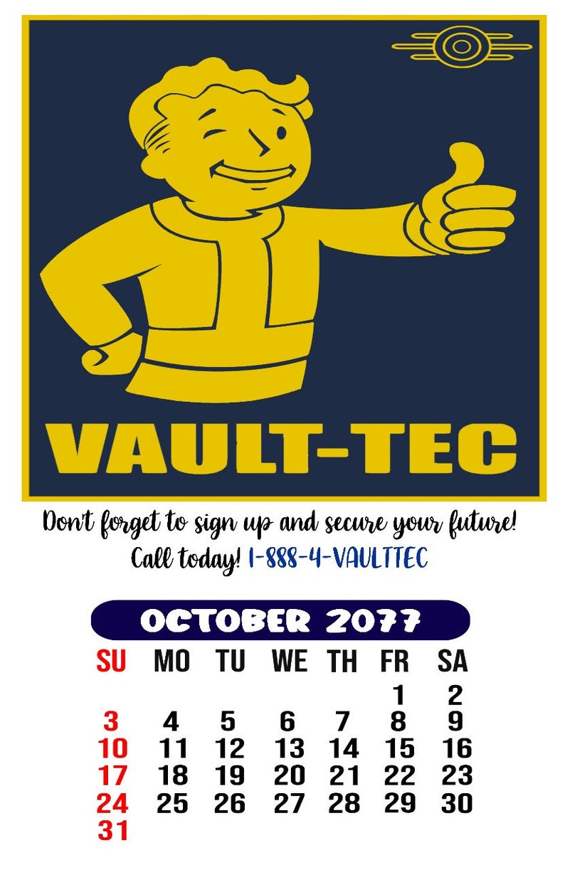 Fallout 2024 Calendars Etsy