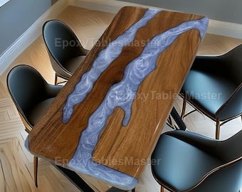 手作りエポキシ樹脂リバーテーブルトップ | ライブエッジウッド樹脂テーブルトップ | カスタム樹脂ダイニングテーブルトップ 手作りエポキシ樹脂リバーテーブルトップ