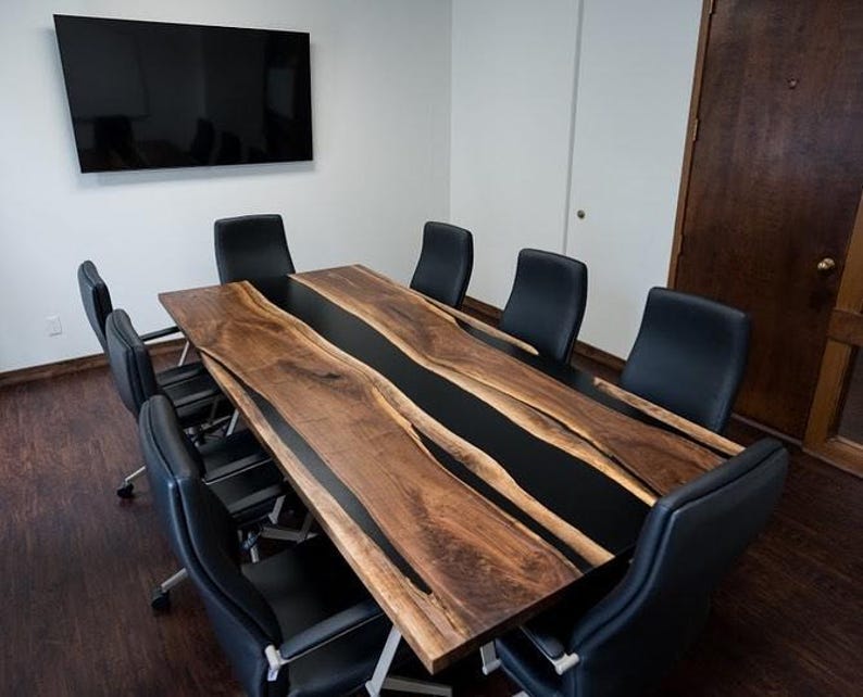 Black Epoxy River Conference Table: Live Edge Wood Executive Desk - Etsy