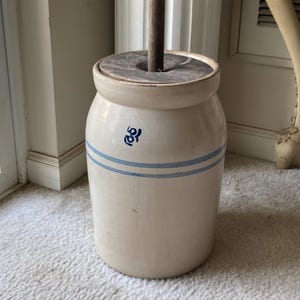 Vintage stoneware crock Butter Churn