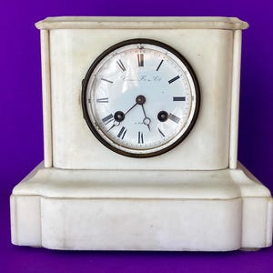 Antique marble Gorini Brothers & Company Parisian mantle clock