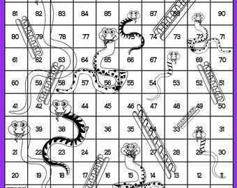 Snakes and Ladders Board Game, Family Fun (PDF, DXF, EPS, Ai)