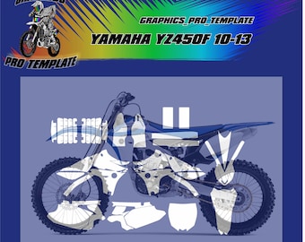 Plantilla vectorial de la Yamaha YZ450F 10-13 a escala 1:1