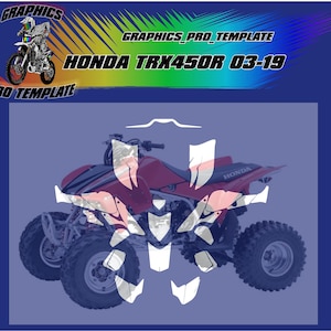 Honda TRX450R 03-19 vector template at a 1:1 scale